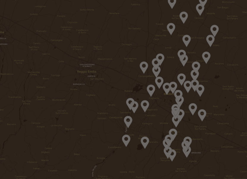 immagine mappa acetaie aceto balsamico tradizionale di modena dop